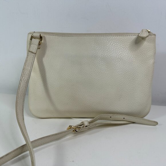 Lauren Ralph Lauren Anfield ll Crossbody Bag Purse Ivory Vegan Leather RLL - Picture 7 of 12